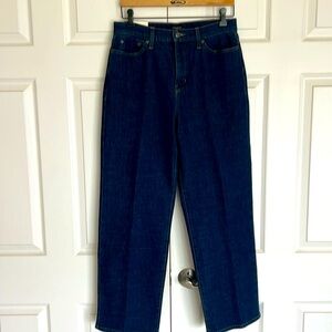 New- with tags. Banana Republic dark wash jeans. High rise, wide leg.